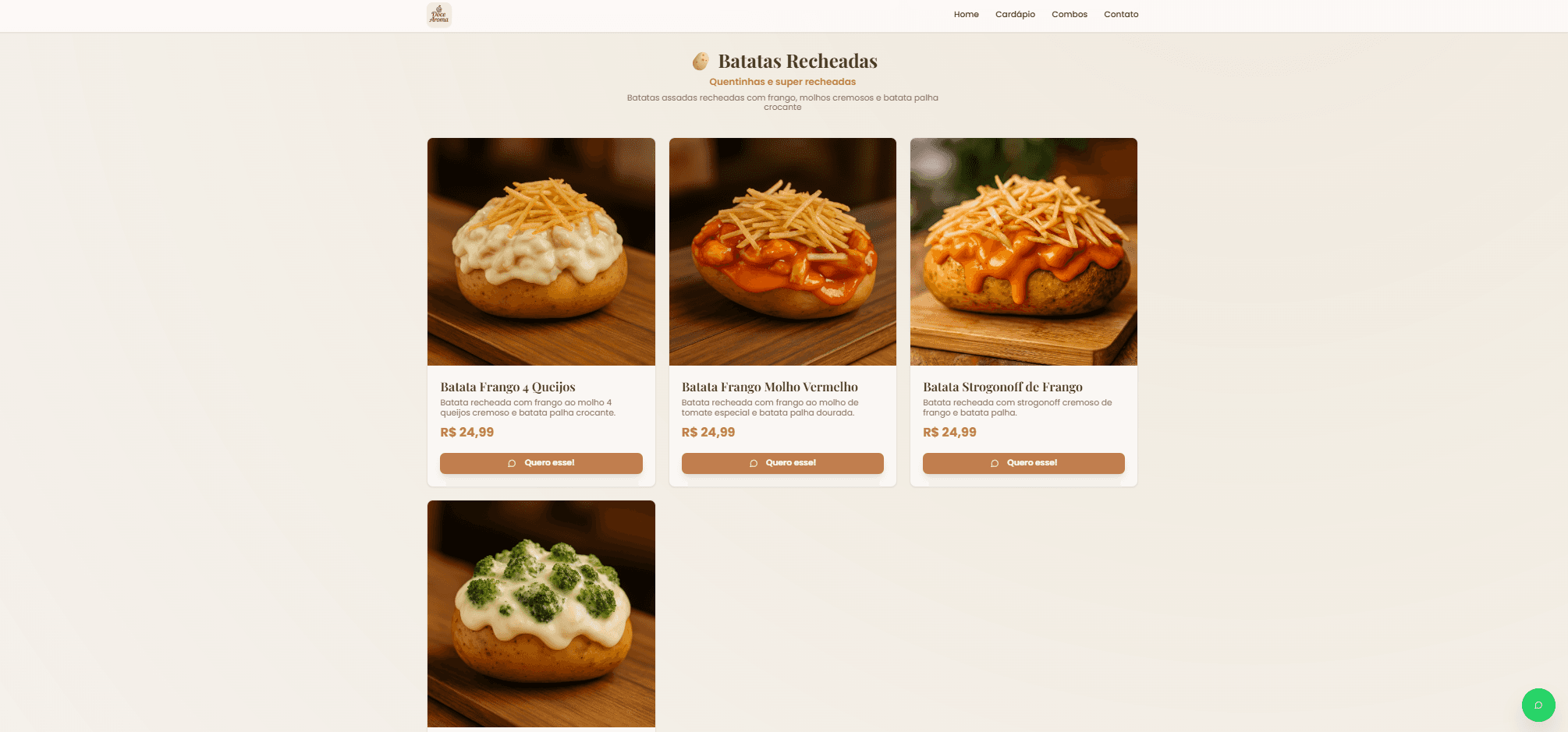 Doce Aroma — Cardapio 2