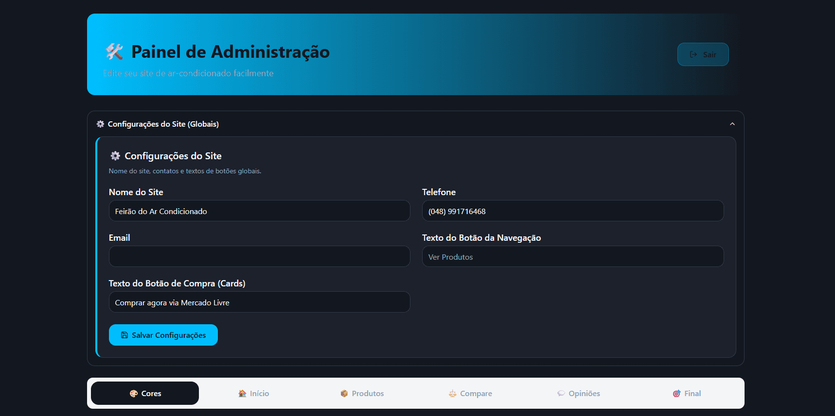 Feirao — Painel admin