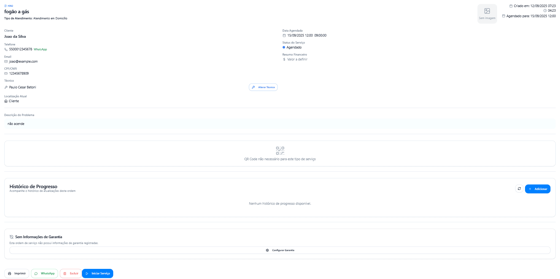 EletroFix — Ordens de servico