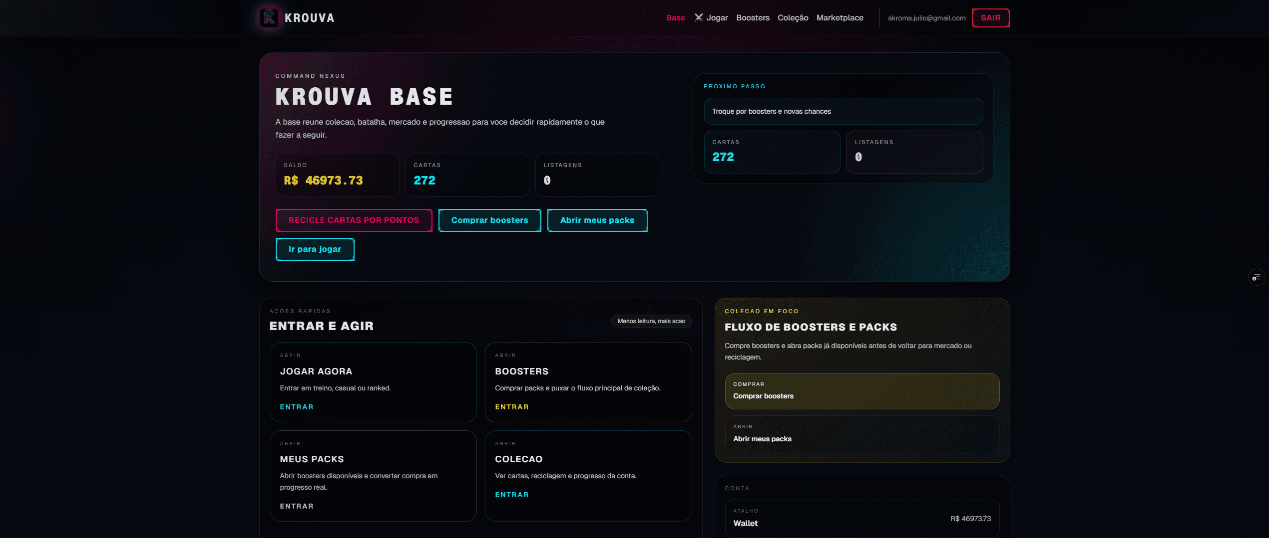 Krouva — Dashboard base